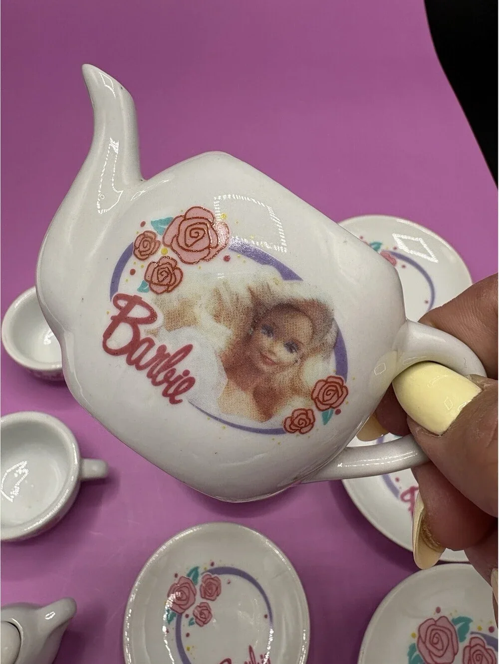 Vintage Barbie 1:6 Ceramic Tea Set Lot 9pc Replacement Lot